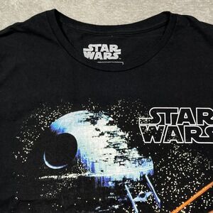 Star Wars Men's Medium Shirt Black Sci-Fi Movie Space Battles Death Star Graphic